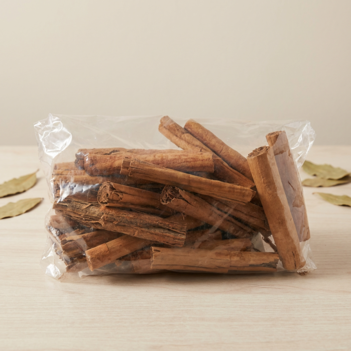 Cinnamon sticks packaged for food service and bulk dry grocery distribution